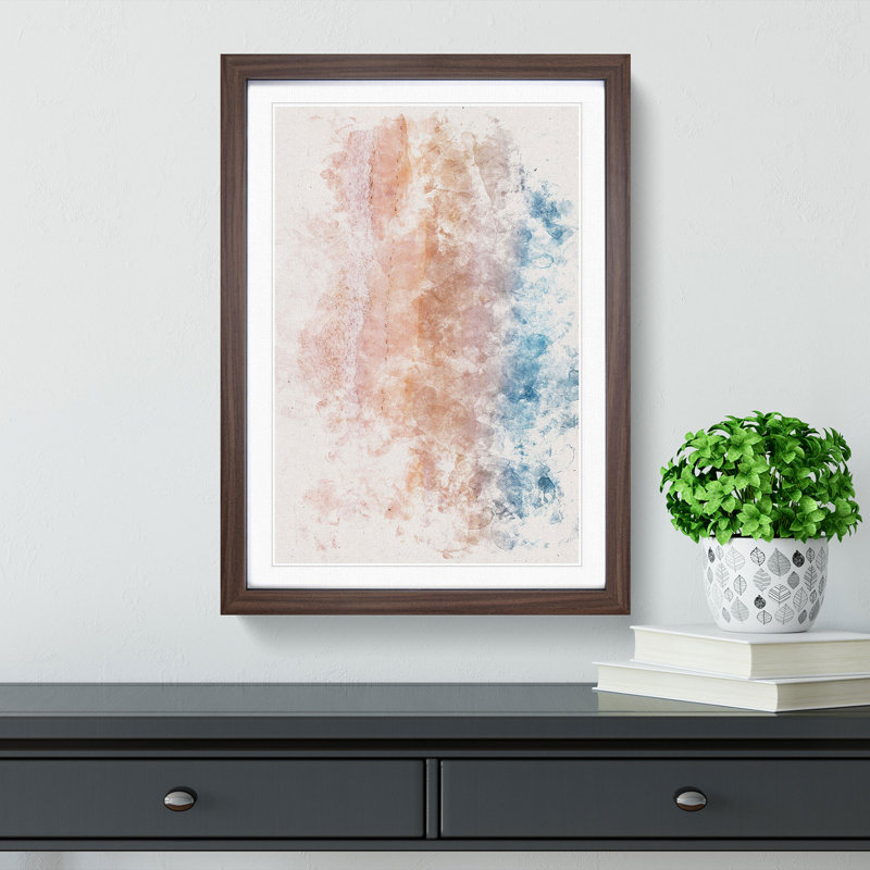 Upon the Beach - Picture Frame Graphic Art, 87cm H x 62cm W x 2cm D, Walnut Framed