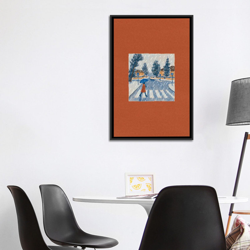 Pluie - reproduction d'art mural - toile encadrée, H 40 po x l 26 po, Noir, Impression encadrée sans passe-partout