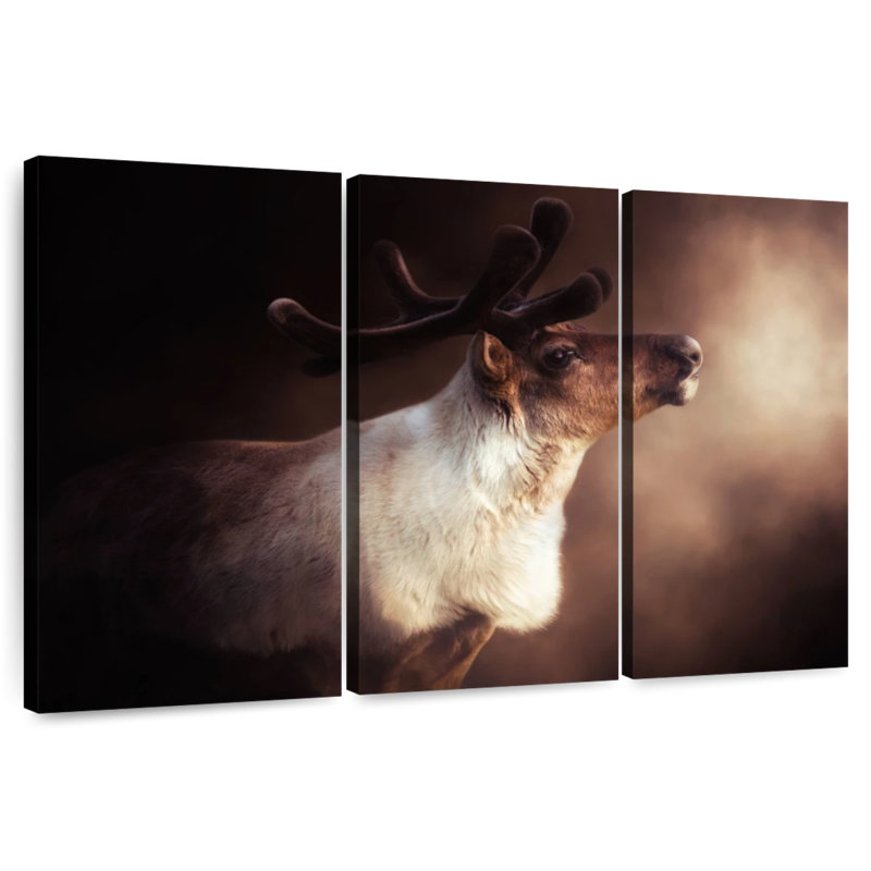 Brampt Morning Mist Reindeer, 20" H x 33" W