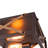2 - Light Open Cage Square Wood Grain Flush Mount
