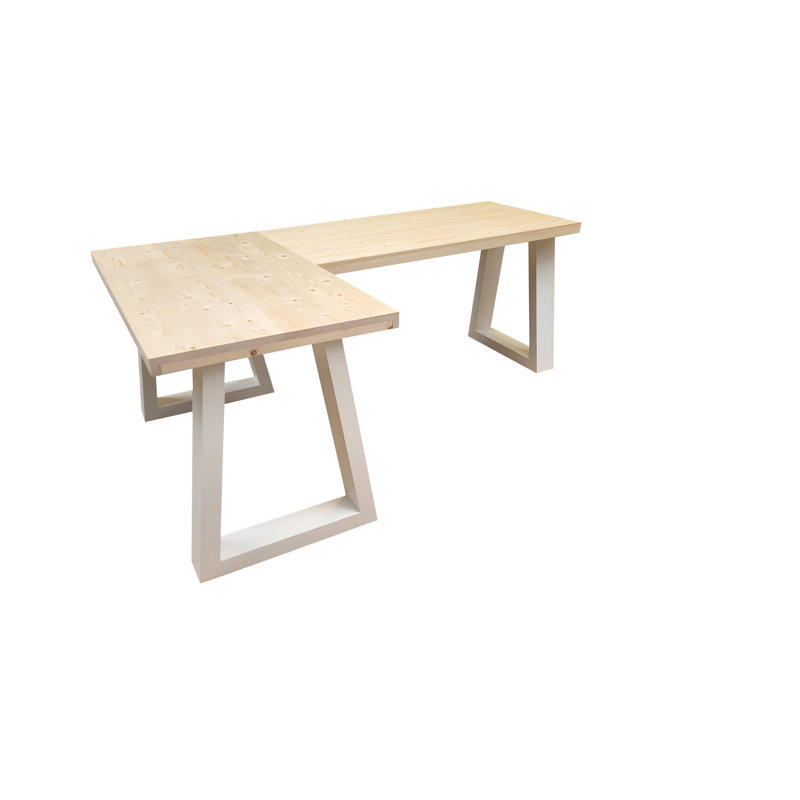 Agirta Commercial Use Rectangle Writing Desk, White, 75" H x 160" W x 70" D, Natural