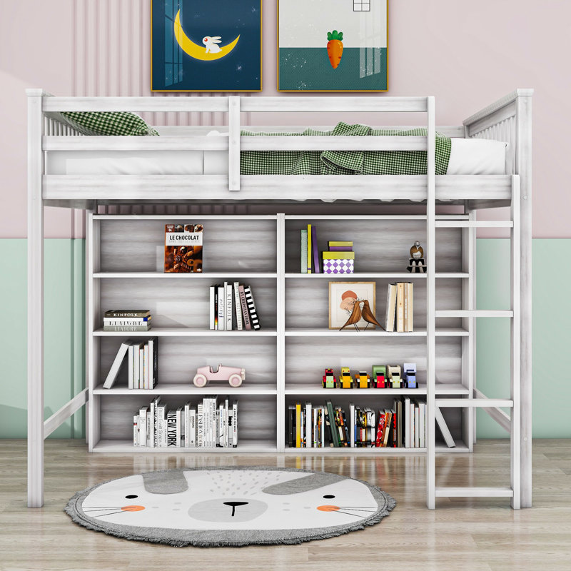 Lit mezzanine pour enfants Imberly, Simple, Blanc antique