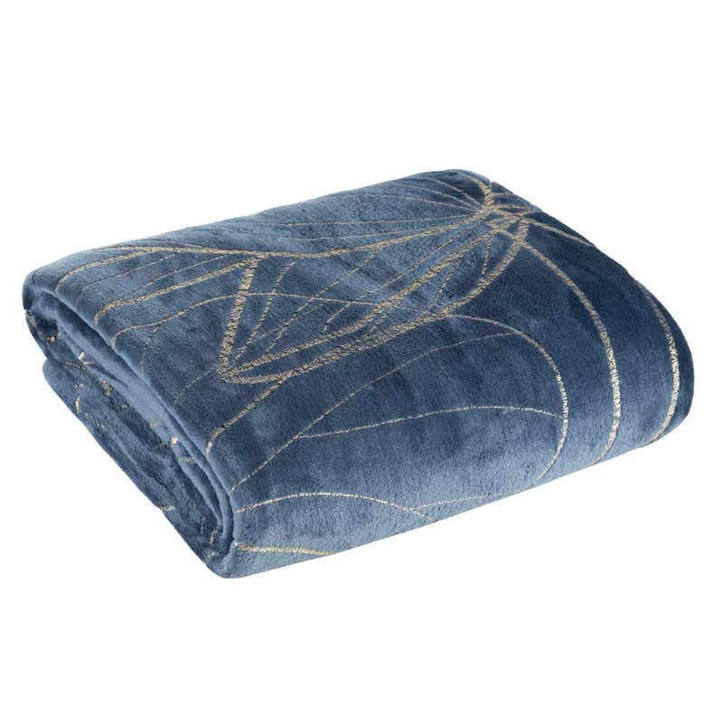 Polyester Floral Bedspread, Marine