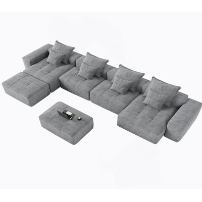 Canapé modulaire moderne surdimensionné avec coussins moelleux, 8 coussins, sans bricolage