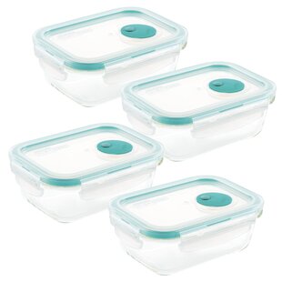 Glasslock Square Tempered Glass Food Container Set of 3 490ml/17oz