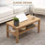 HOMCOM Coffee Table with Storage Shelf, Rectangular Centre Table, Natural
