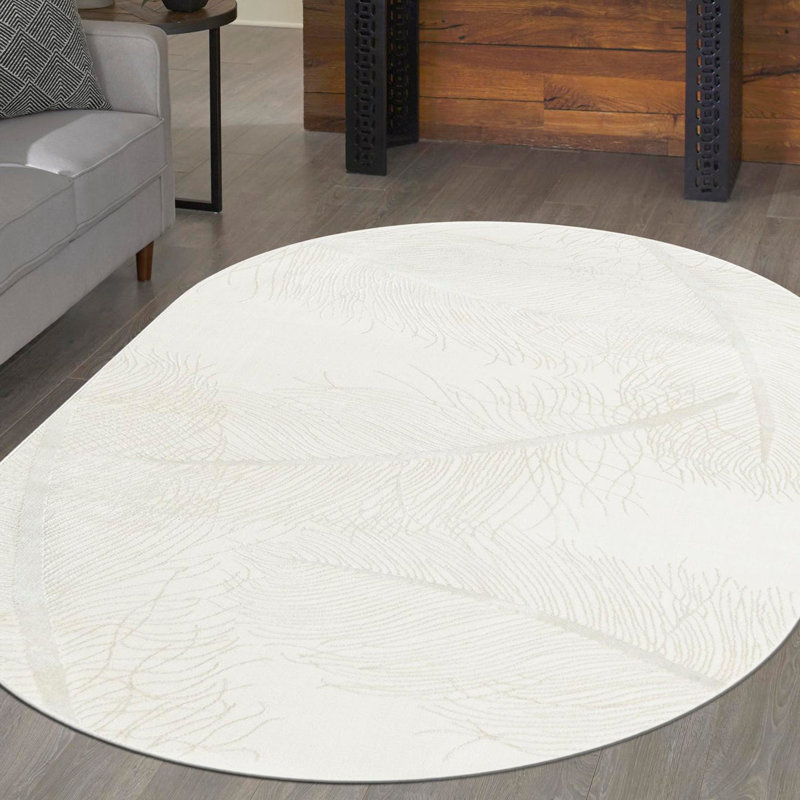 Floral Indoor Rug, Oval 5'3" x 8'