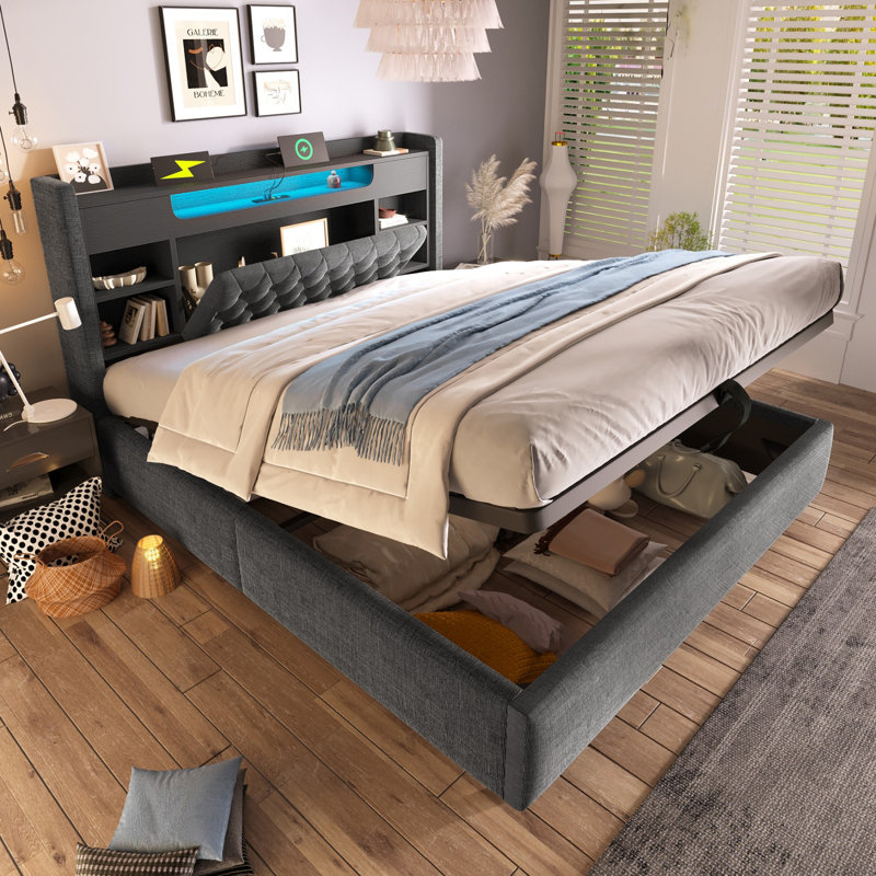 Bed, Super King, Gray