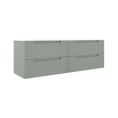 Moncler 64" Wall-Mounted Double Sink Vanity with Ceramic Countertop