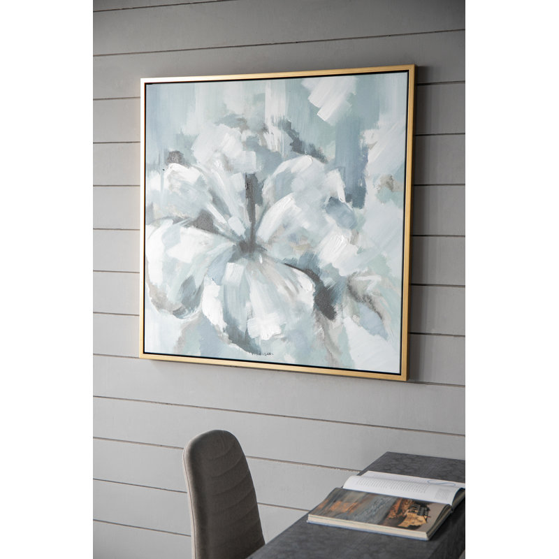 39,5 "x 39,5", peinture à l'huile moderne, art mural encadré carré pour le bureau de la salle à manger du salon