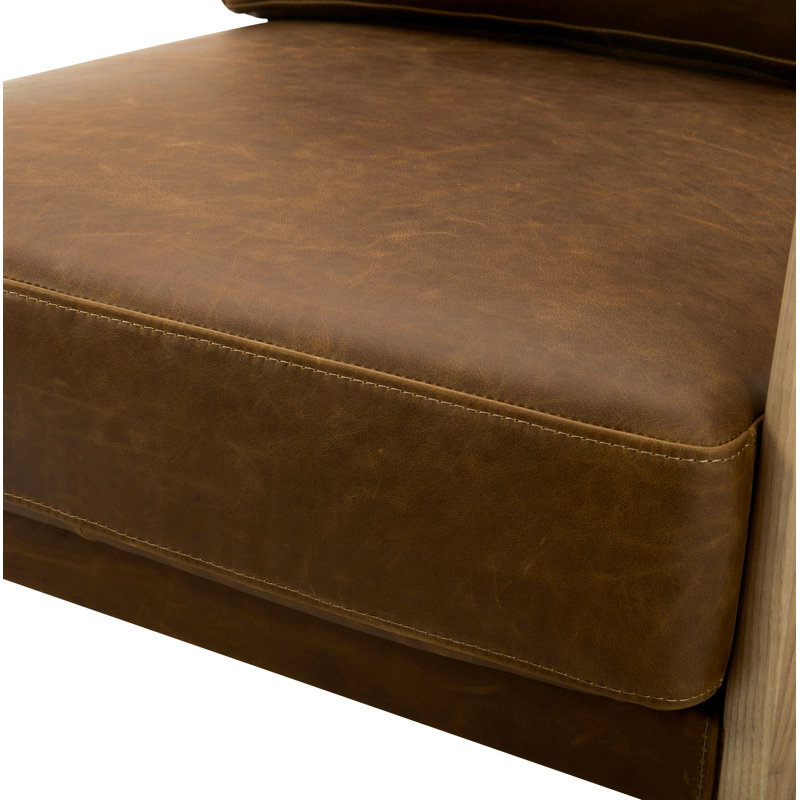 Becki Owens x Surya Gaviota Accent Chair, Brown Leather