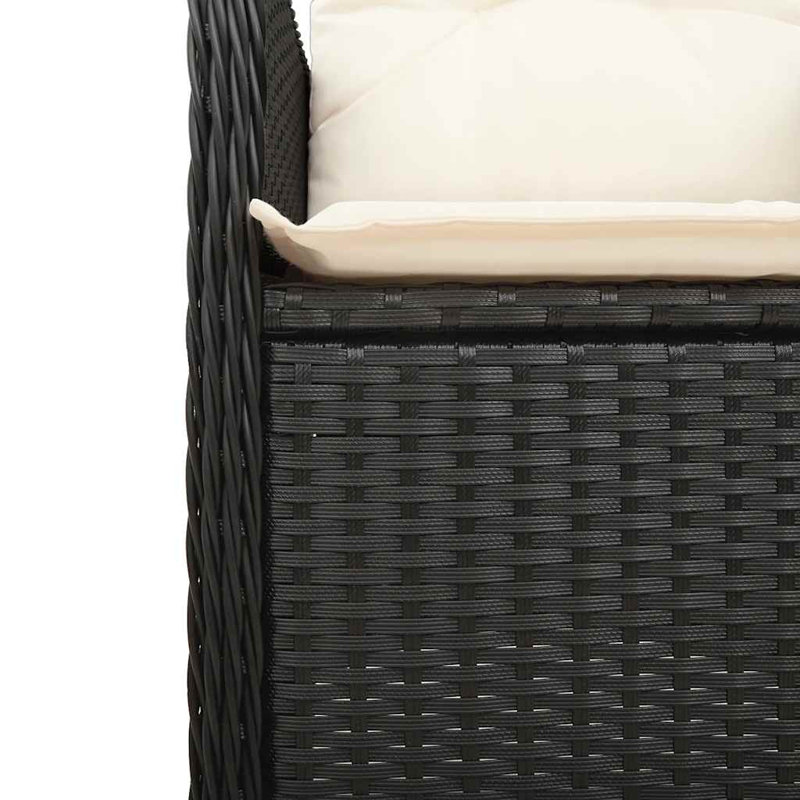  Bistro Set Black,Cream White, Cream White, 2, Black