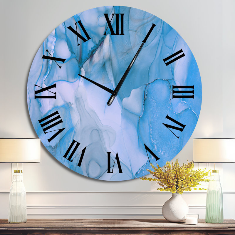 Horloge murale Tender, Surdimensionné, Turquoise / noir