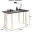 Bureau contemporain avec faux USB en marbre et prise de courant, or / noir