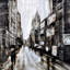 Busy grey street - Modern Man framed matted print decor