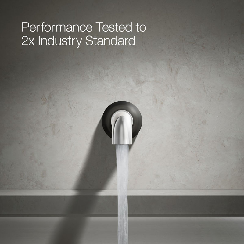 Tone Wall-Mount Non-Diverter Bath Spout, Matte Black/Silver