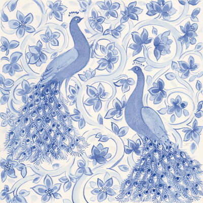 " Peacock Garden II " by Miranda Thomas Painting Print