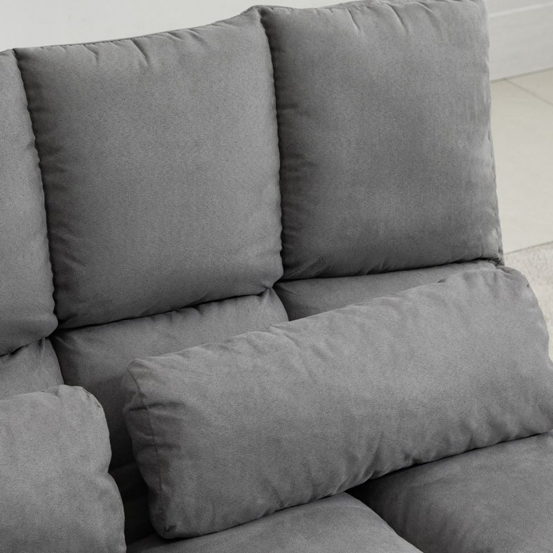 Plancher convertible, chaise de lit pliante avec 2 coussins, réglable, gris, peu encombrant, dossier et appui-tête robustes, lit gris, épargne,