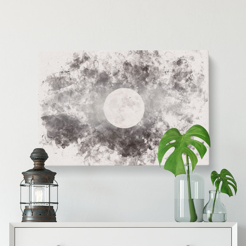 Full Moon At Dusk - Wrapped Canvas, 35cm H x 50cm W x 3cm D