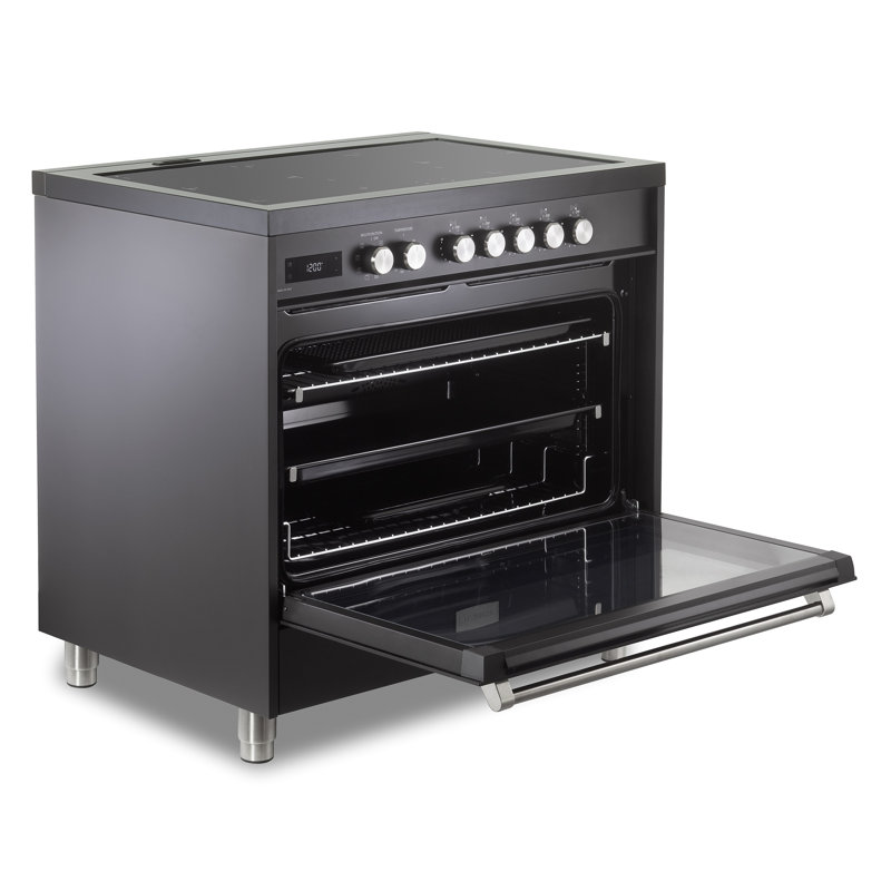 Verona Ultima 36" 5 Burner Single Induction Range Stainless, Matte Black
