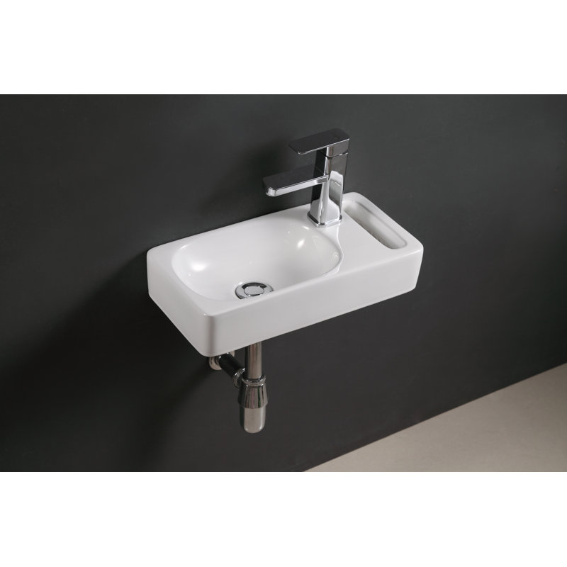 Elanti 8.63'' White Ceramic Rectangular Bathroom Sink