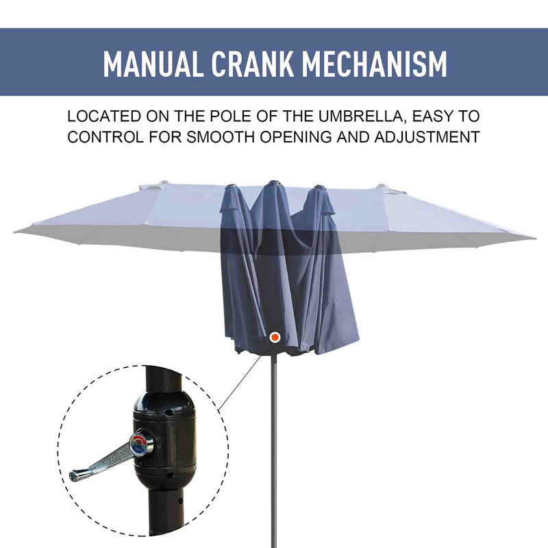 455cm Market Parasol, Blue