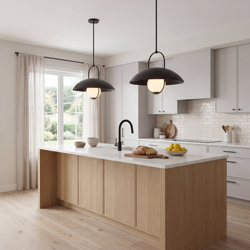 4-Light Semi-Flush in Chrome, Matte Black
