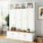 Farmhouse All-in-One Entryway Hall Tree with Cabinets, Bench and Open Cubbies, Large Mudroom Organizer-1187897435