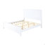 Structure de lit très grand en blanc - bois de pin massif et panneau de fibres à densité moyenne, aucun sommier nécessaire, lit en bois moderne avec tête et pied de lit