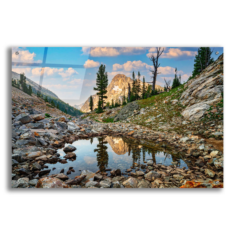 «Mount Regan Reflection» par Rick Berk, art mural en verre acrylique, H 24 po x l 36 po x P 0,2 po