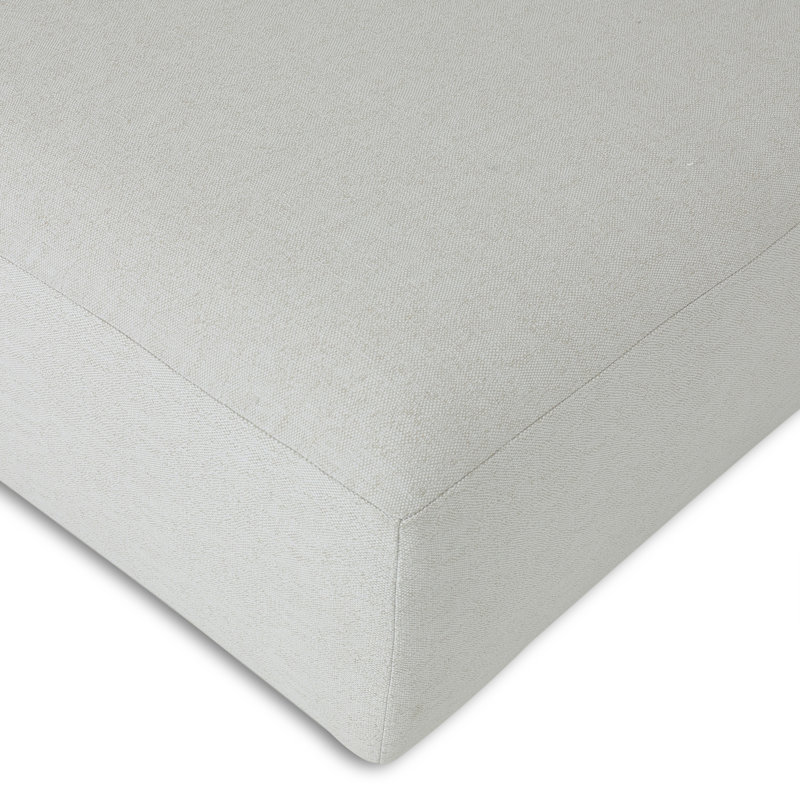 Lenox Modular Ottoman, White Polypropylene/Olefin, Light Brown