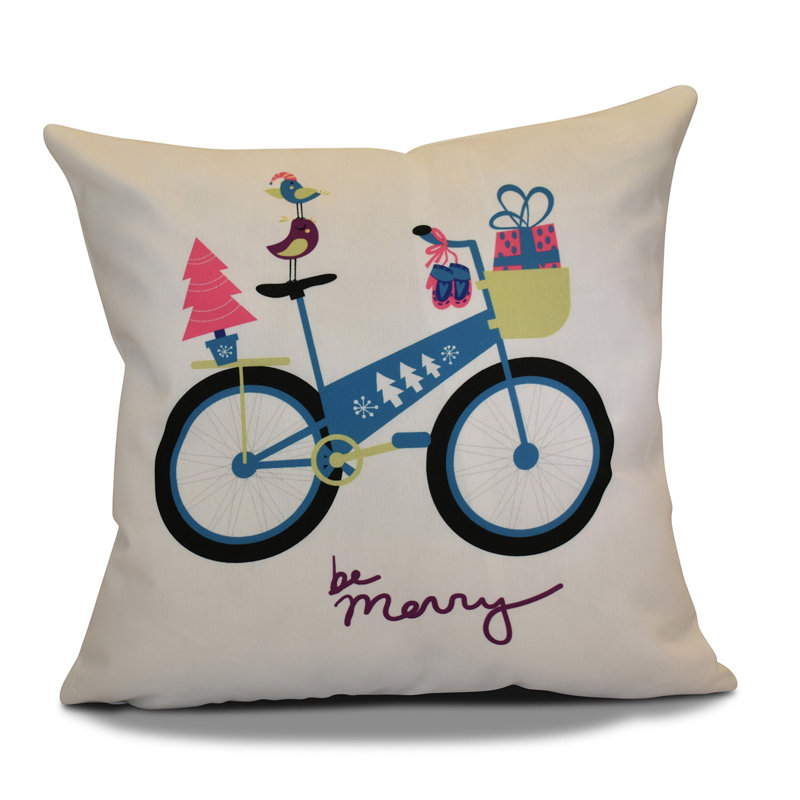 Coastal Christmas Reversible Throw Pillow, 16" H x 16" W, Teal