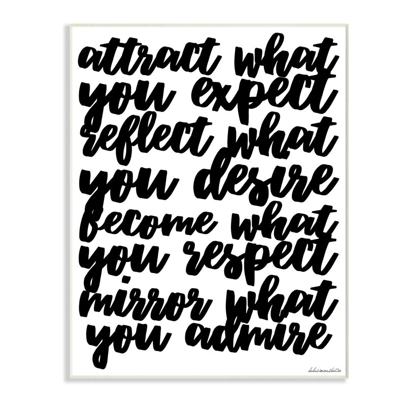 «Mirror What You Admire Cursive», art mural sur toile par House of Lulu, 10 po x 15 po, Plaque murale