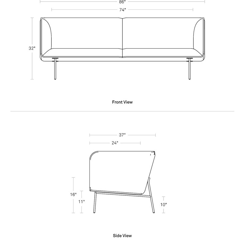 MTO - Dandy Sofa Black Legs, Copper Velvet
