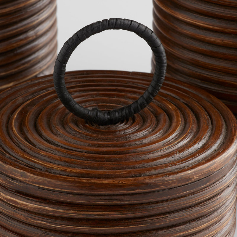 Papeete Wicker Jar, 16" H x 7" W x 7" D