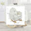 Fauteuil berçant en velours 35 po avec coussin lombaire H 35 po, blanc crème