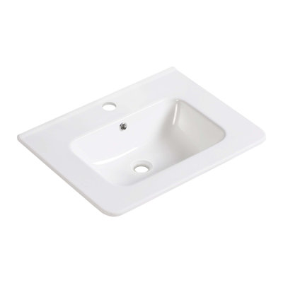 Lavabo vasque de salle de bain, comptoir de meuble-lavabo en céramique sans robinet et drain pratique