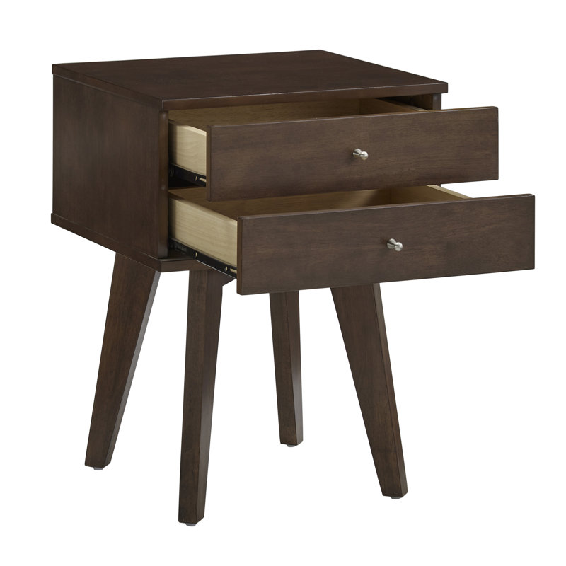 Table de chevet 2 tiroirs Imagen, Brun