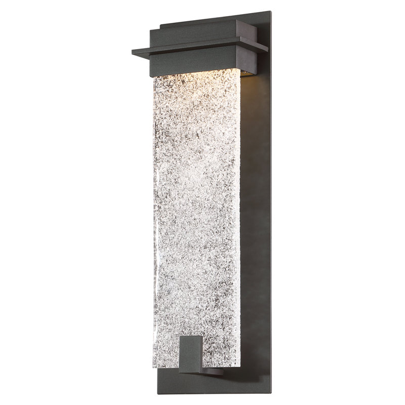 Lafrance Outdoor Sconce With Hand Poured Art Glass Diffuser, 16"H x 5.5"W x 3"D