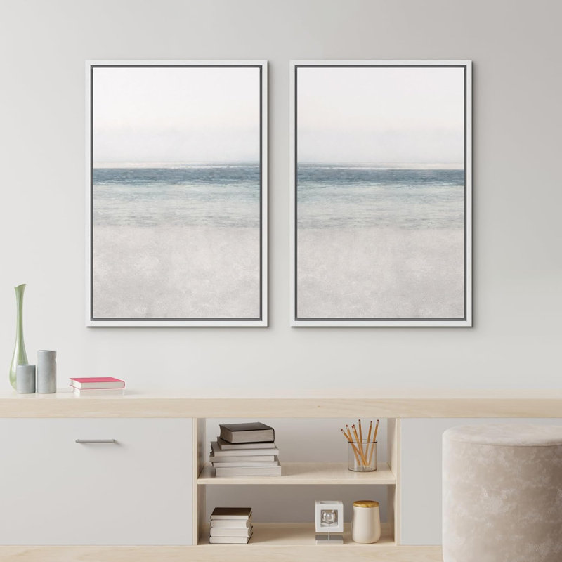 Plage côtière 2 pièces, Blanc, H 36 po x l 48 po