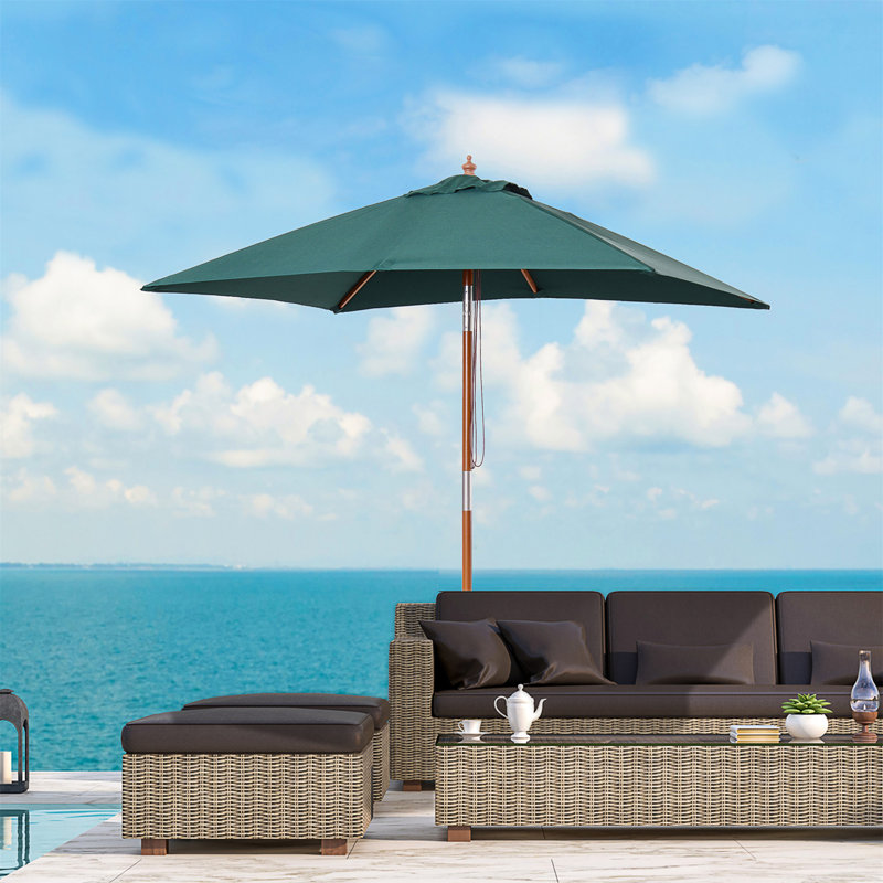 Brittanee 200cm X 150cm Rectangular Tilt Market Parasol, Green