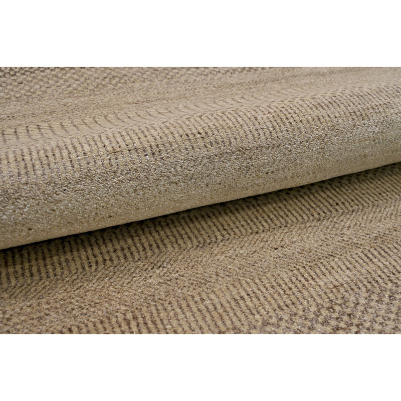 High-Quality Hand-Knotted Natural And Brown Area Rug