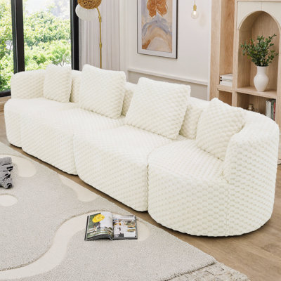 Modular Sectional Sofa, Soft Plush Bubble Velvet Couch, Deep Seating & Flexible Configuration