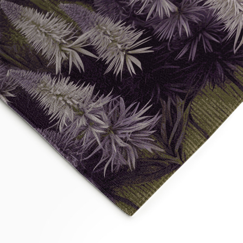 Tapis d'intérieur et d'extérieur mauve Botanical, Rectangle 9 pi x 12 pi