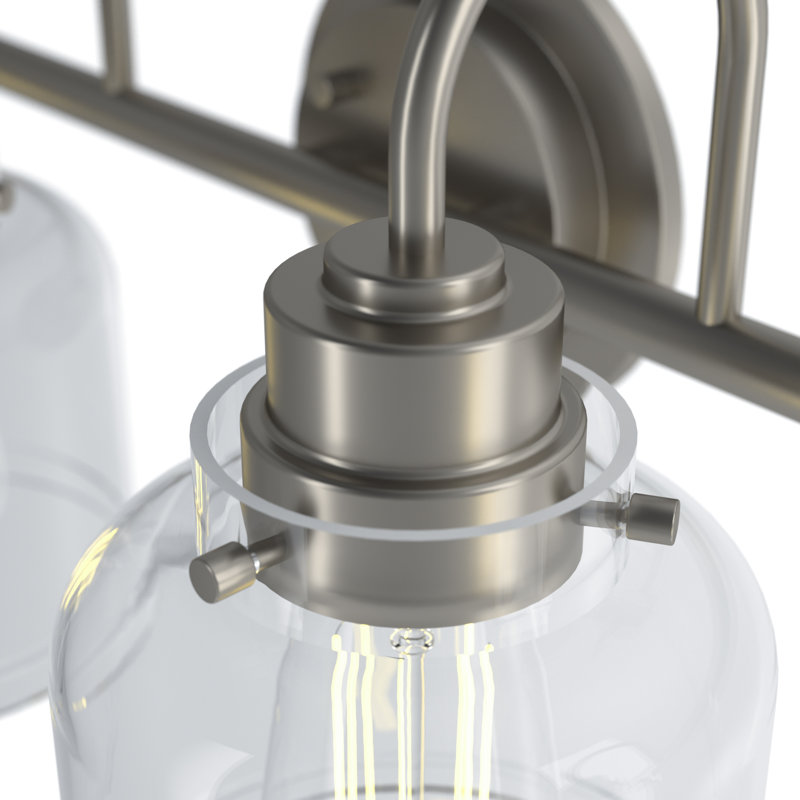 Éclairage pour salle de bain 4 lumières à intensité variable moderne avec abat-jour en verre transparent 32 po Juliann