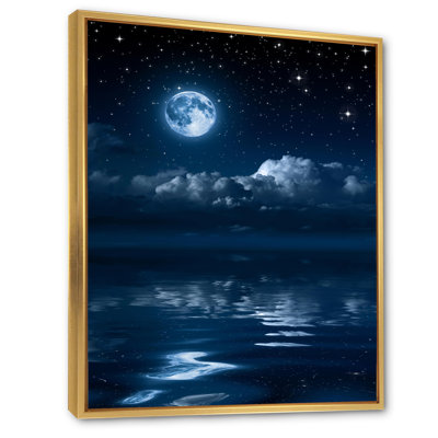 " Full Moon In Cloudy Night Sky I "
