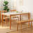 White + Burlywood Rectangular Sintered Stone + Solid Wood Dining Table-137578937