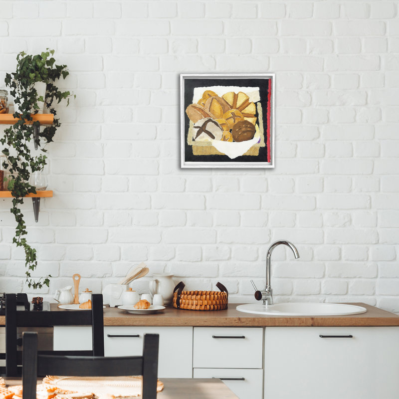 Giclée encadrée de boîte à pain et de rayures, design par Nancy Overton, H 12 po x l 12 po