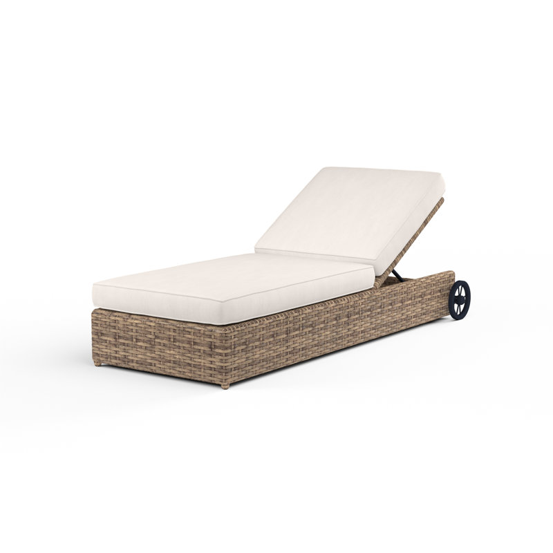 Havana Outdoor Patio Chaise Lounge, Canvas Natural Sunbrella®