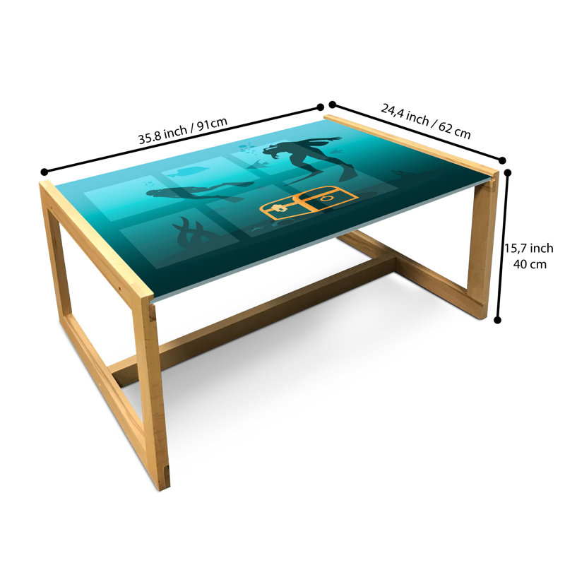 Table basse East Urban Home, H 15,75 po x L 35,83 po x l 24,4 po